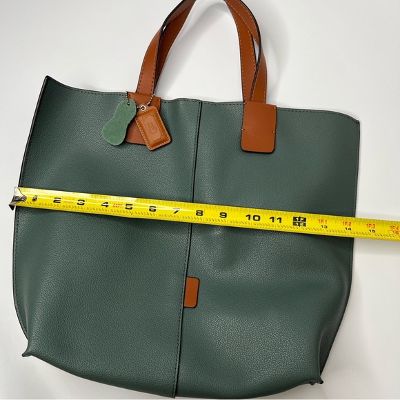 MDBM MAISON DE Beaute Marseille Green Leather Large Tote Shopper Bag - Picture 10 of 12